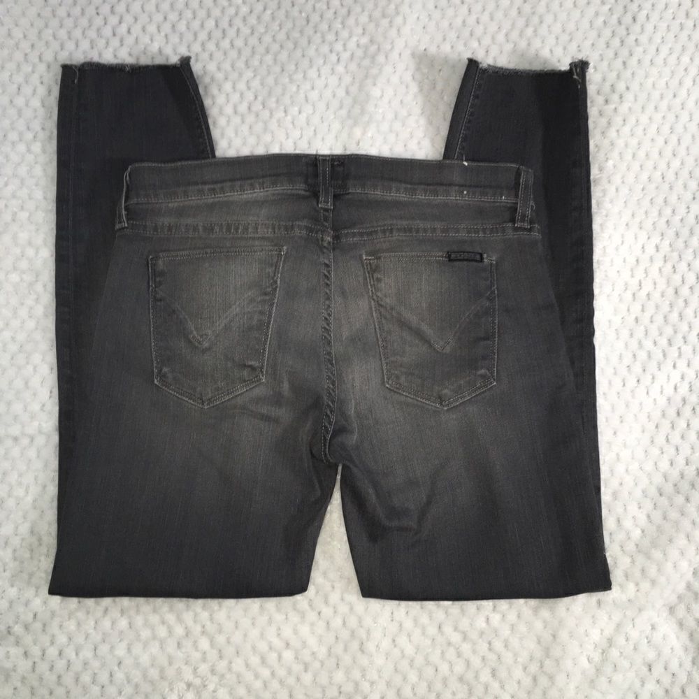 Hudson Jeans, Krista Super Skinny, gray, size 28. Raw hem, factory fading, EUC